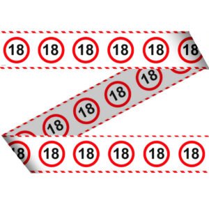 18th Birthday Traffic Sign Barricade Tape - 15 m