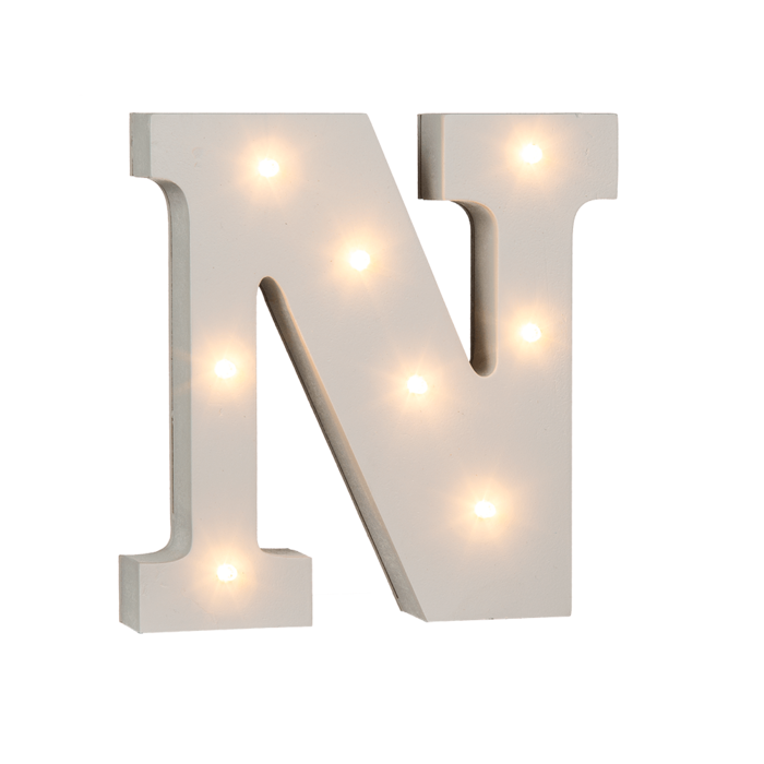 Illuminated wooden letter N, with 8 LED, - Image 2