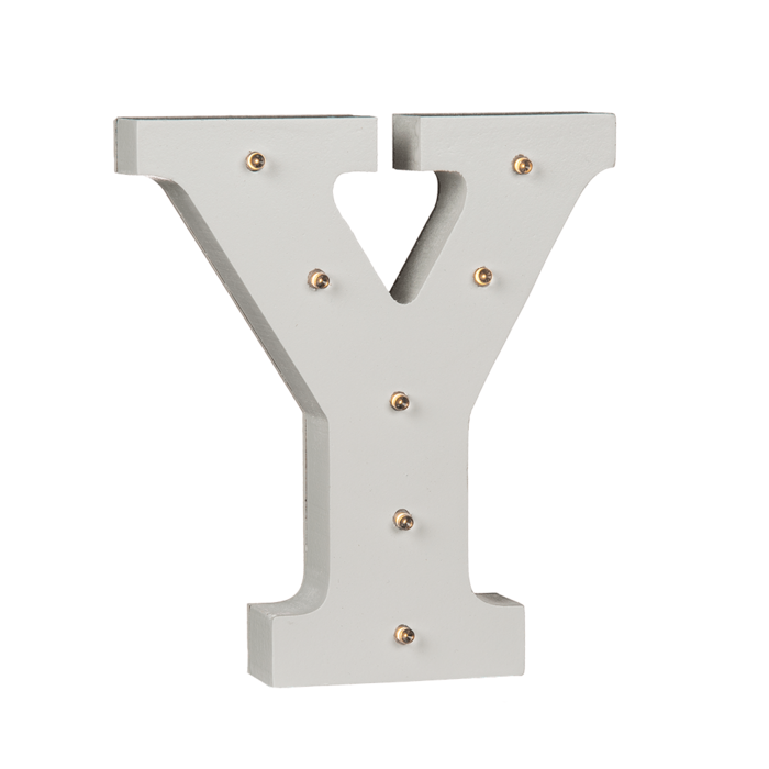 Illuminated wooden letter Y, with 7 LED, - Image 3