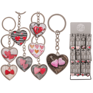Metal keychain, Hearts,