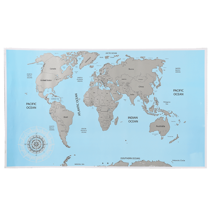 World map for scratching, - Image 2
