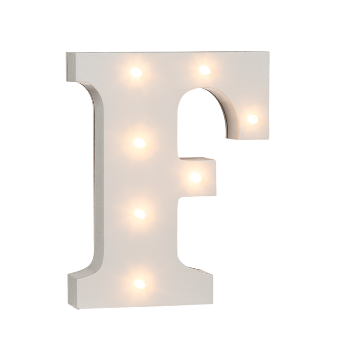 Illuminated wooden letter F, with 7 LED, - Image 2