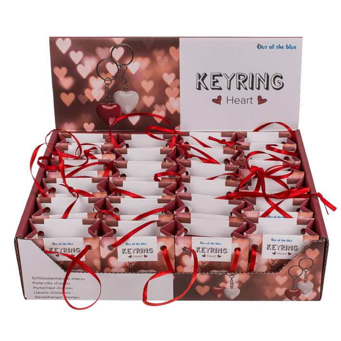 Metal keyring, polyresin heart, - Image 2