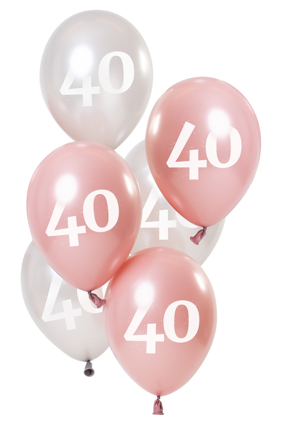 Balloons Glossy Pink 40 Years 23cm - 6 pieces