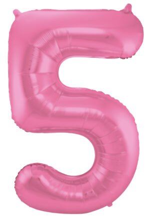 Foil Balloon Number 5 - Pink Metallic Mat - 86 cm