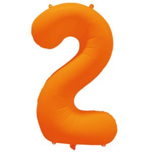Foil Balloon Number 2 - Neon Orange - 86 cm