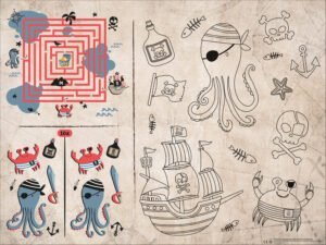 Activity Placemat - Pirate Party - 6 pieces