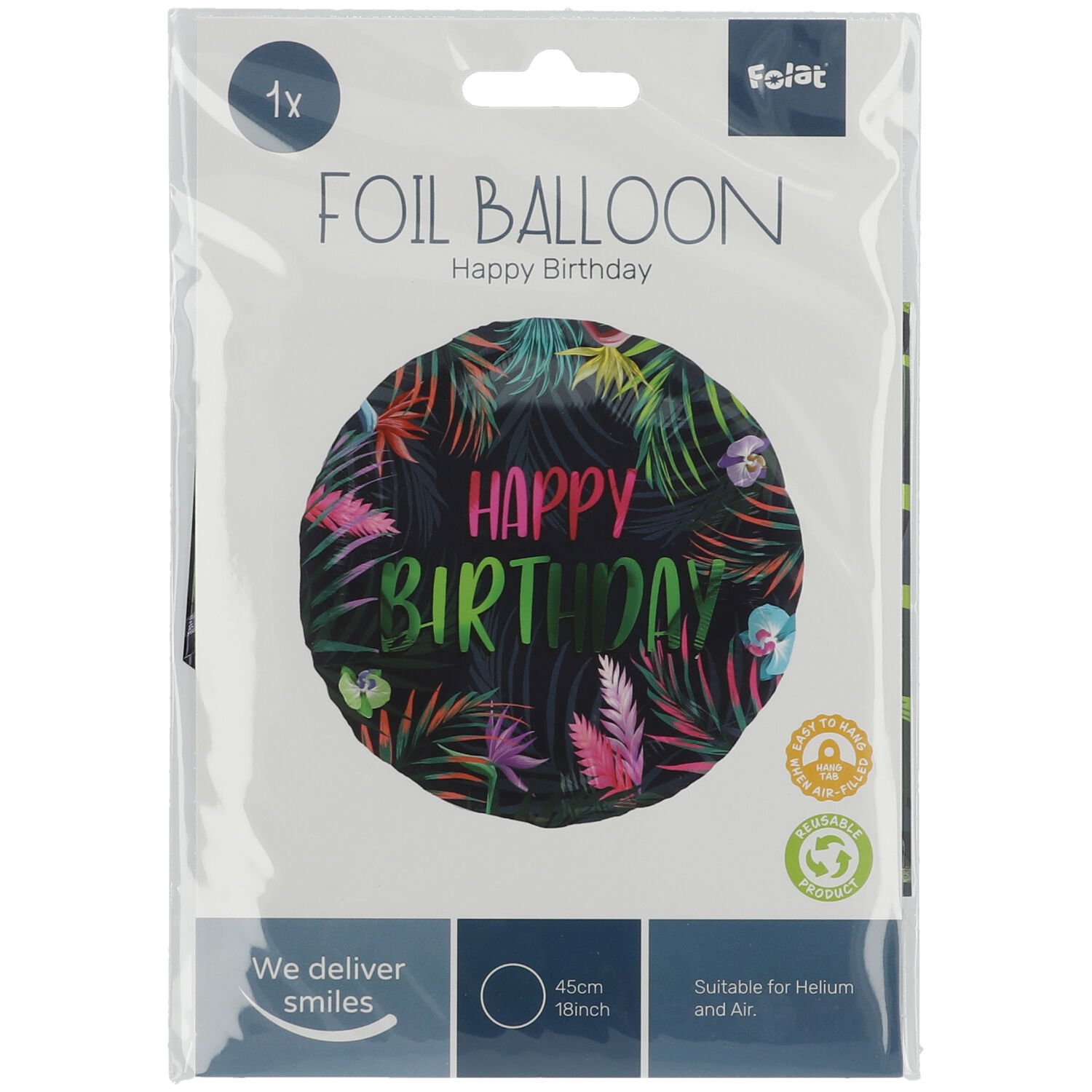 Foil Balloon Birthday Neon Tropical - 45 cm - Image 3