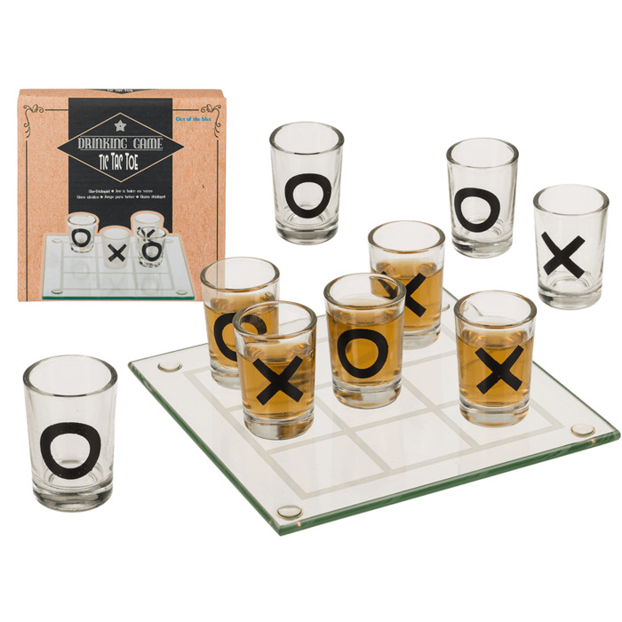 Glass drinking game, Tic Tac Toe with 9 glasses,
