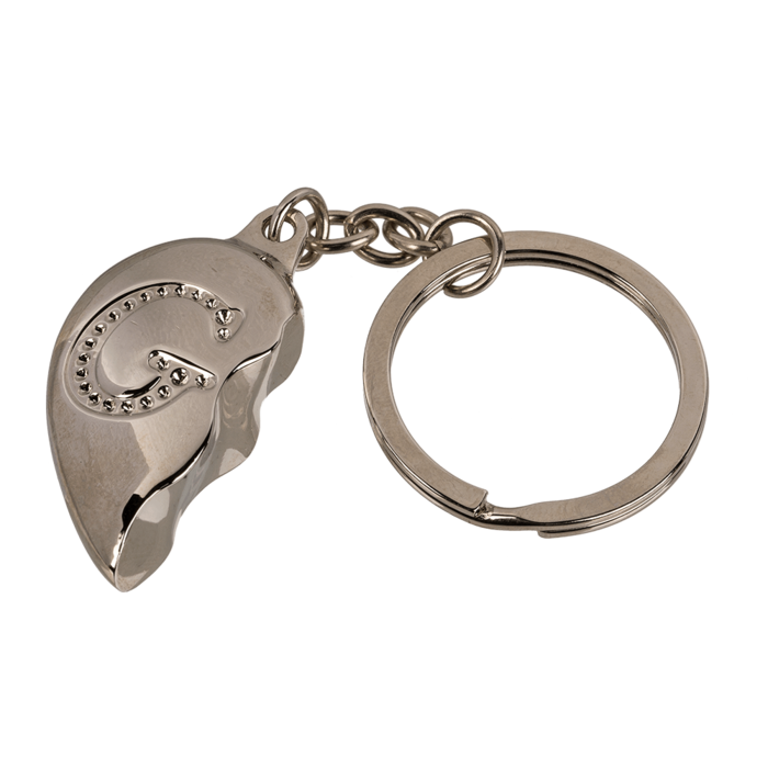 Metal Keychain, Broken Heart - Engraved Letter G - Image 2