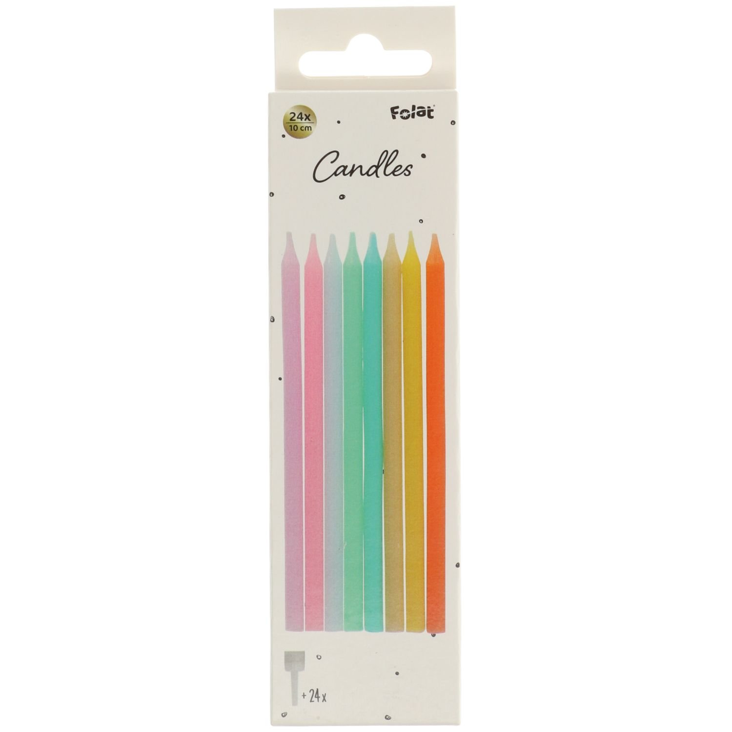Candles Pastel Multicolored 10cm - 24 pieces - Image 3