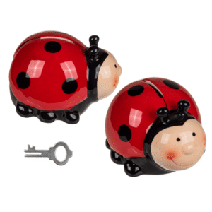 Savings box with lock, Ladybird,