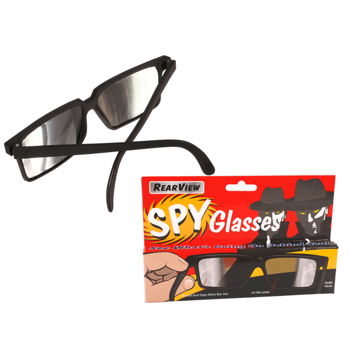Spy Glasses with side mirror in frame temples,