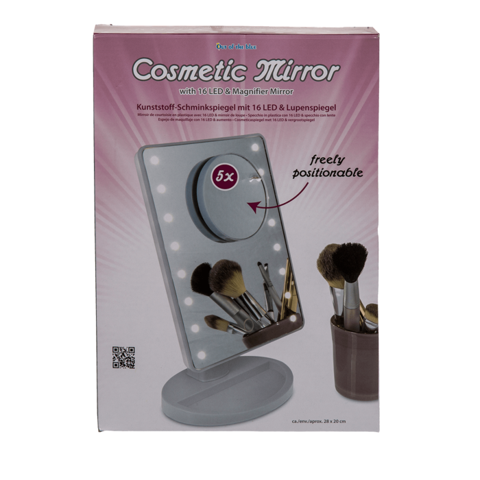 Cosmetic mirror with 16 LED & magnifier mirror, - Image 2