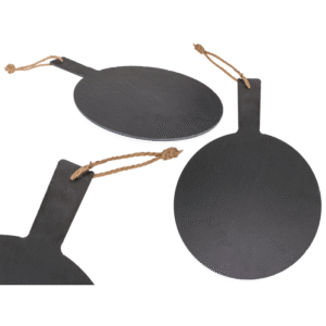 Round slate plate with handle,