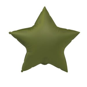 Foil balloon Shape Star - Olive Green - Ultra Matt - 45 cm