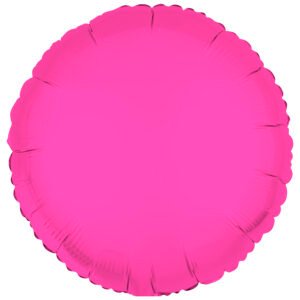 Foil Balloon Shape Round - Neon Pink - 45 cm