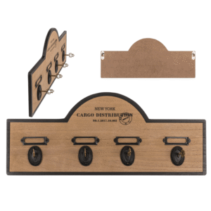 Wooden/ metal key holder with 4 hooks,
