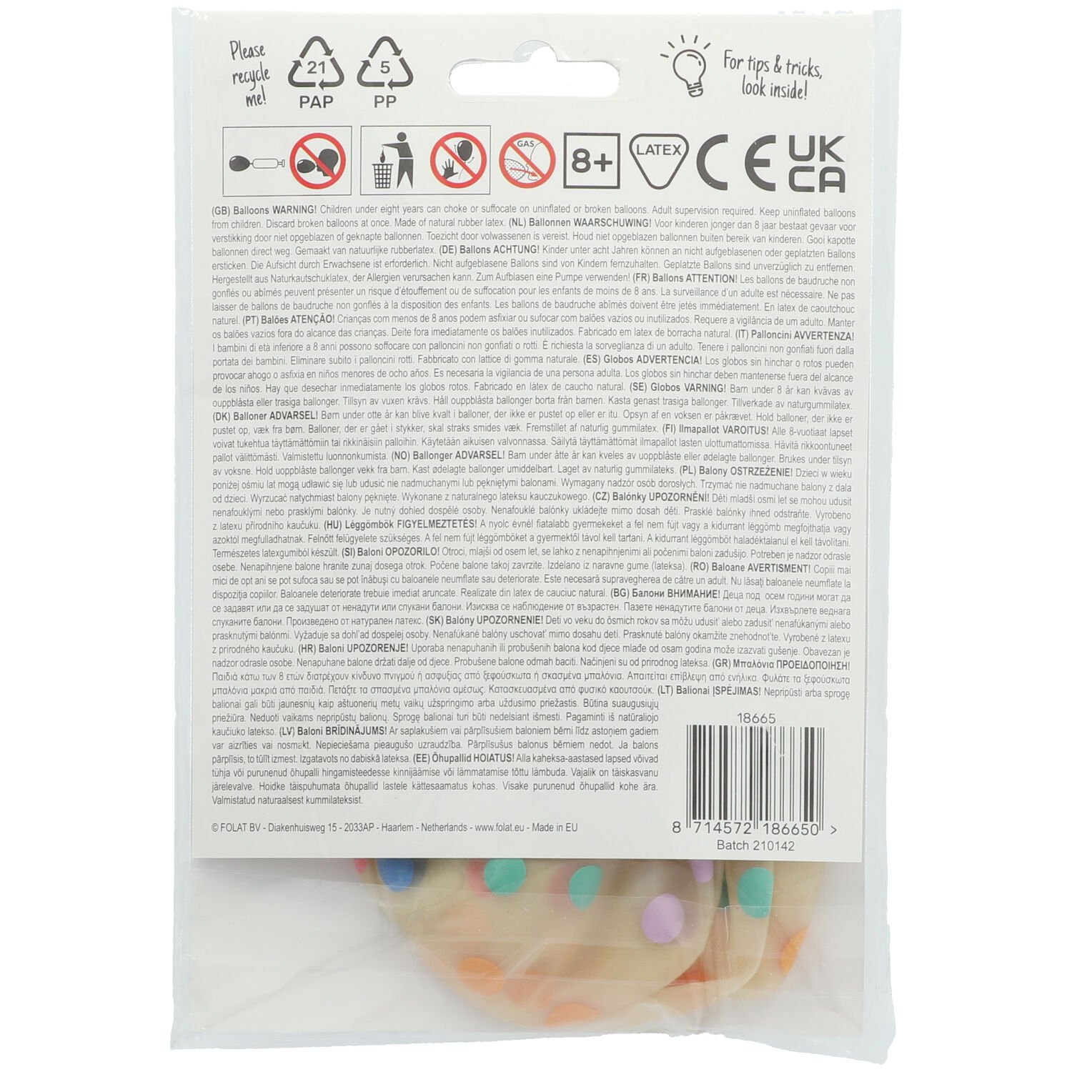 Balloons Pastel Dots Multicolored 33cm - 6 pieces - Image 2