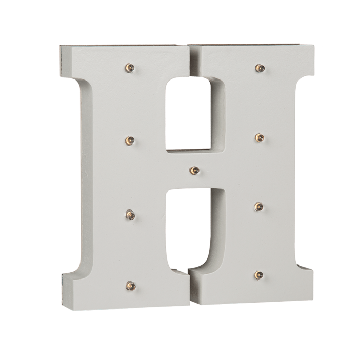 Illuminated wooden letter H, with 9 LED, - Image 3