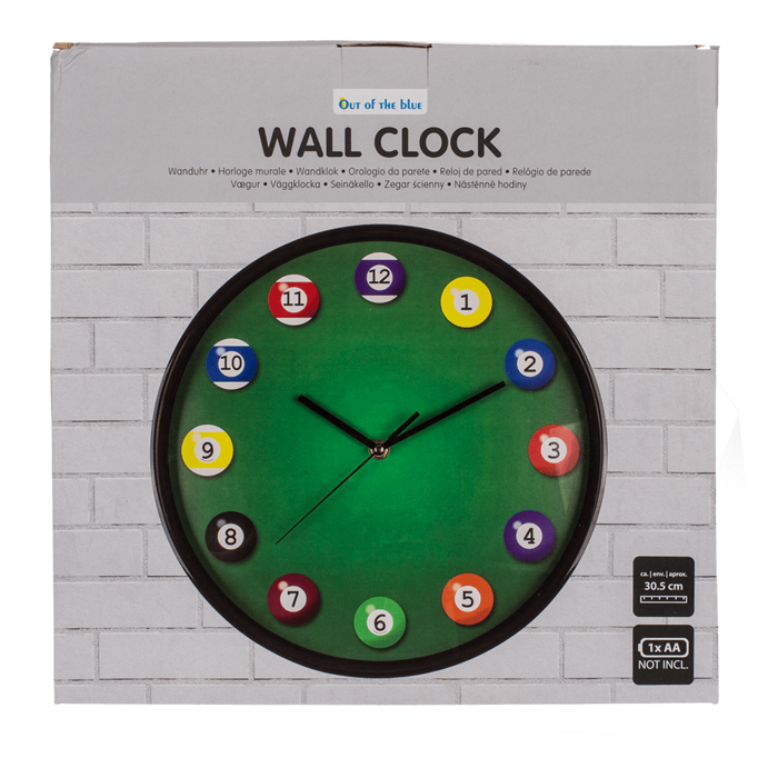 Wall clock, Billard, D: ca. 30,5 cm, - Image 2