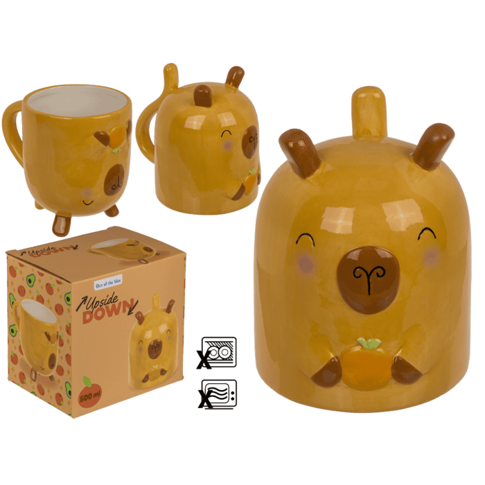 Mug, Capybara, upside down, 12 x 14 cm,