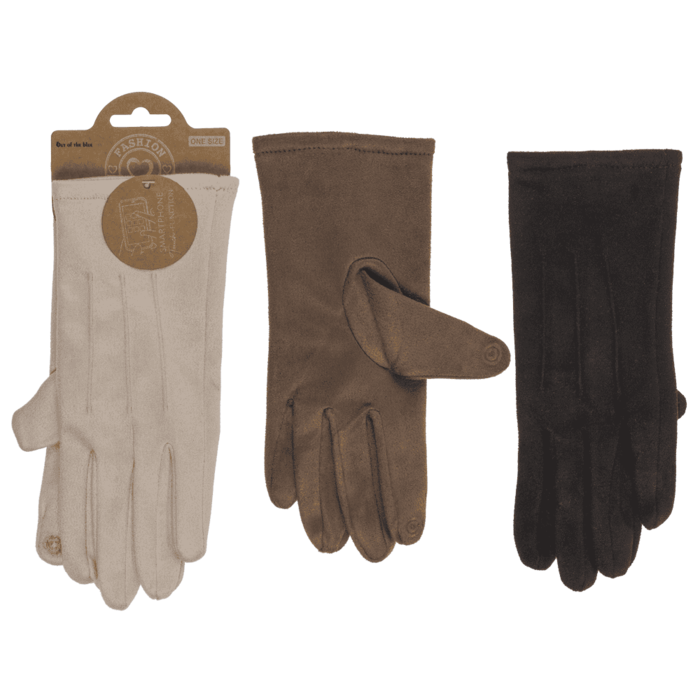 Faux suede winter gloves,