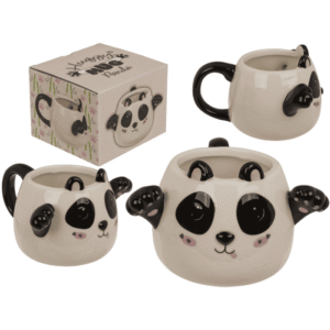 Mug, Huggy Mug, Panda, dolomite, 15 x 10 cm,