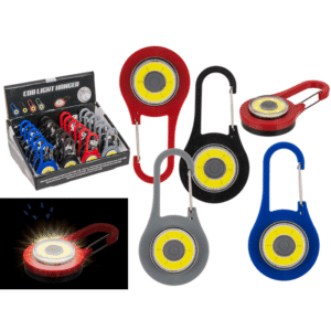 Metal snap hook with CPB-LED (incl. batteries)