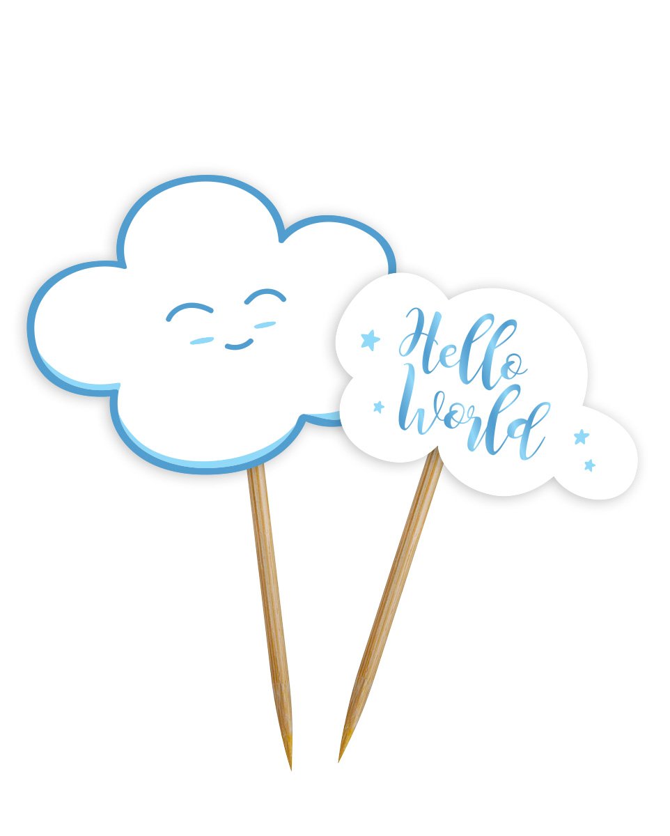 Blue Baby Shower Boy Party Pickers - 24 pieces