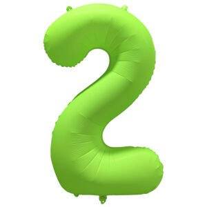 Foil Balloon Number 2 - Neon Green - 86 cm