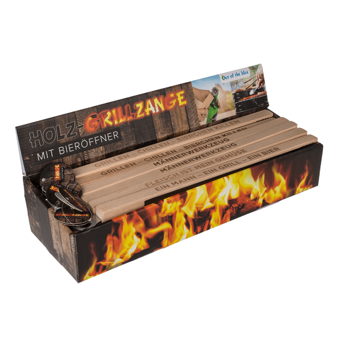 Wooden BBQ-Tongs with bottle opener, - Image 3