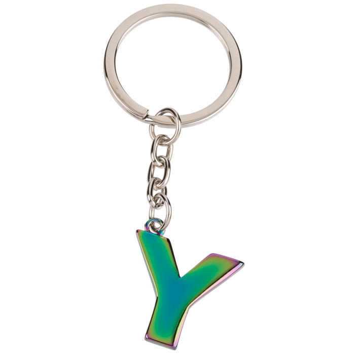 Metal Keychain, Rainbow Letter - Letter Y - Image 3