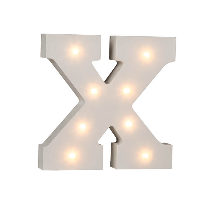 Illuminated wooden letter X, with 8 LED, - Image 2