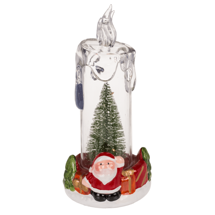 LED candle with Christmas scene, acrylic/dolomite, - Image 4