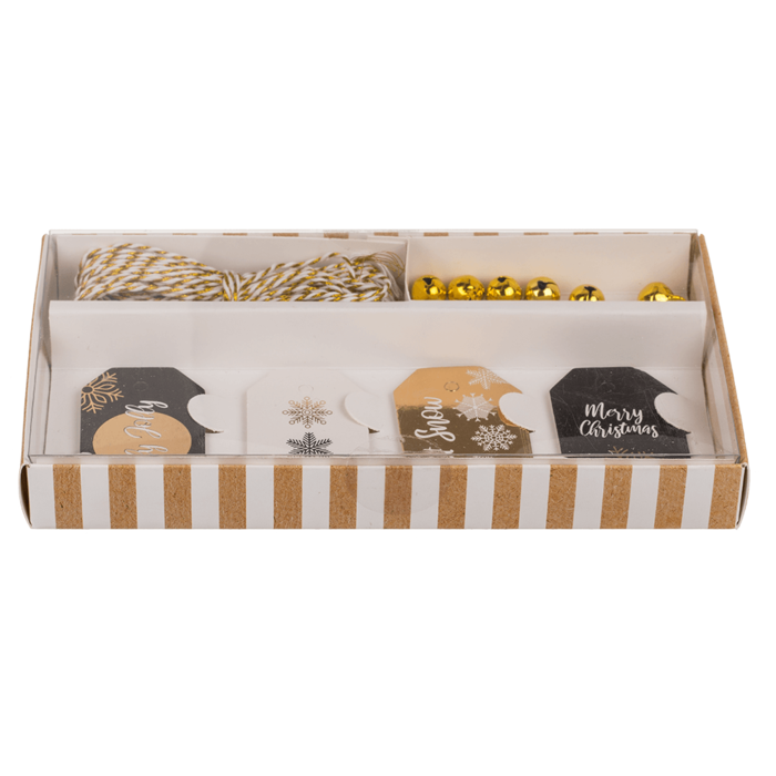 Gift tags, Golden shine, including 6 bells - Image 2
