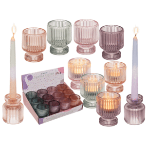 Glass tea light/candle holder, 2 in 1,