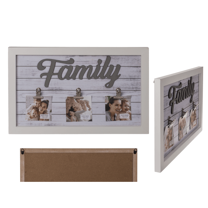 White coloured wooden frame, Family,