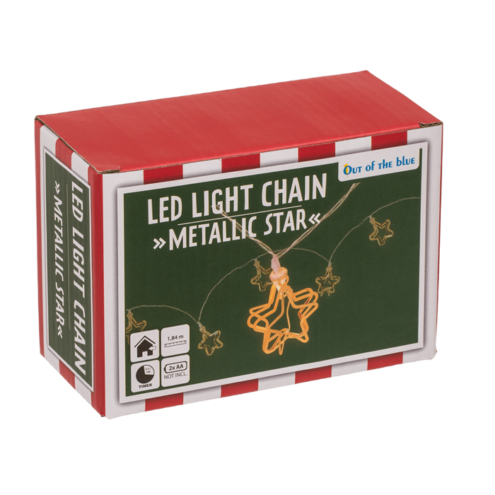 3D LED light chain, Metallic Stars, - Image 3