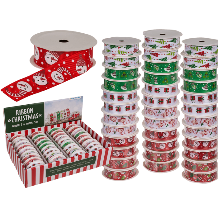 Ribbon, Christmas, polyester, 2 cm x 2 m,
