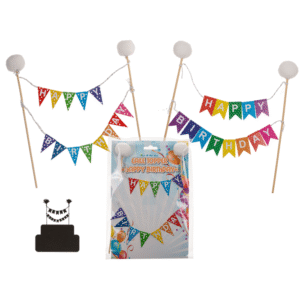 Cake Topper, Happy Birthday, 2 assorted,