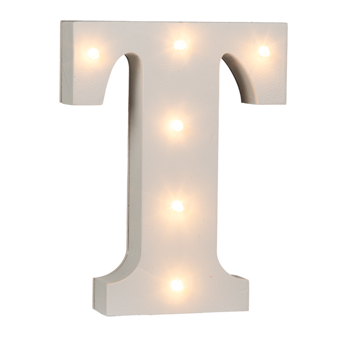 Illuminated wooden letter T, with 6 LED, - Image 2