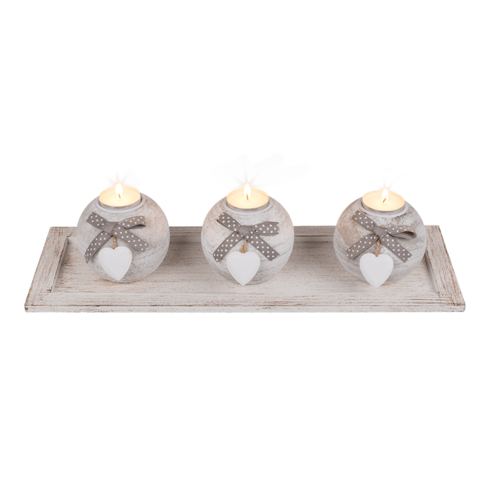 White/natural coloured wooden plate, - Image 4