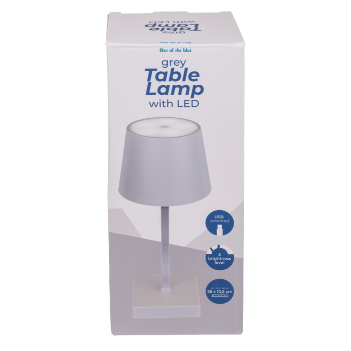 Grey colored table lamp with LED, - Image 2