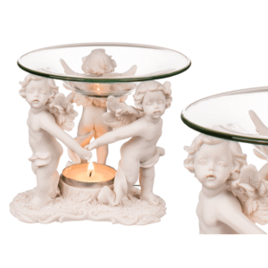 Polyresin oil burner, with glass bowl,