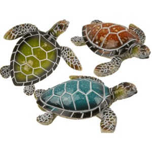 Polyresin decorative figurine, turtle, 8 x 2.5 cm,