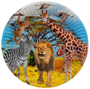Paper Plates - Safari - 23 cm - 8 pieces
