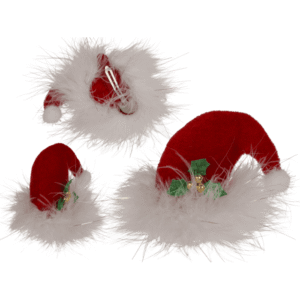 Plush hair clip, Santa's Hat,