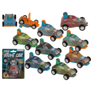 Mini stunt car with pull back, approx. 8 cm,
