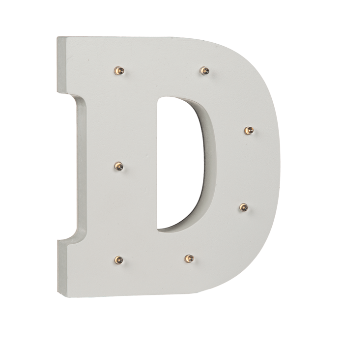 Illuminated wooden letter D, with 7 LED, - Image 3